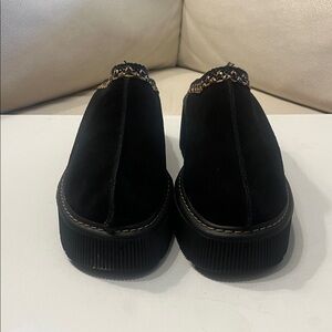 Carlo Pera Clog Platform Chunky Sole Suede Black Women's Size 9 Made In Italy